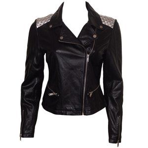 Classic Women's Motorcycle Leather Biker Jacket